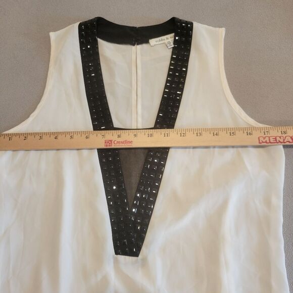 Robbi & Nikki Black and White Tank V Neck Top Size Xs - Picture 4 of 8